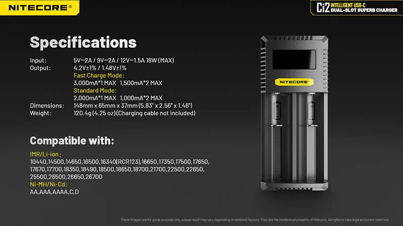 Chargeur Intelligent Nitecore Ci2 NYCTALOPE