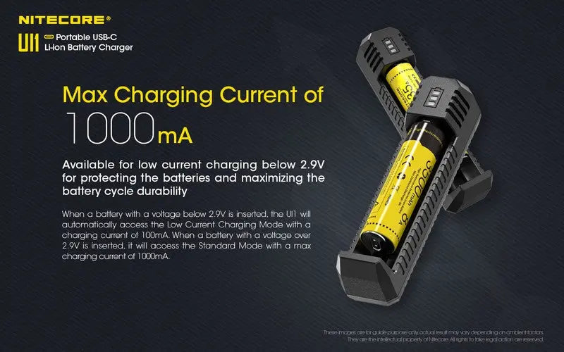 Chargeur Nitecore UI1 pour batteries Li-ion/IMR - Type C NYCTALOPE