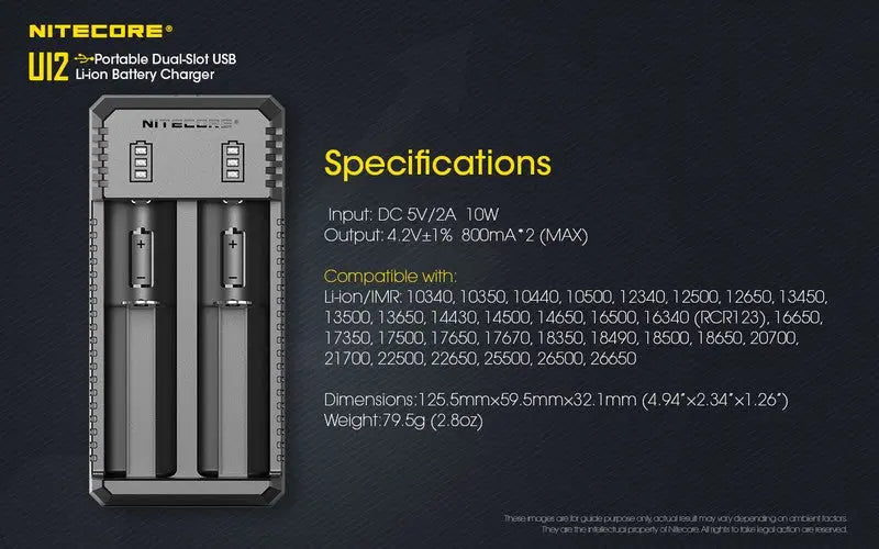 Chargeur Nitecore UI2 pour batteries Li-ion/IMR NYCTALOPE