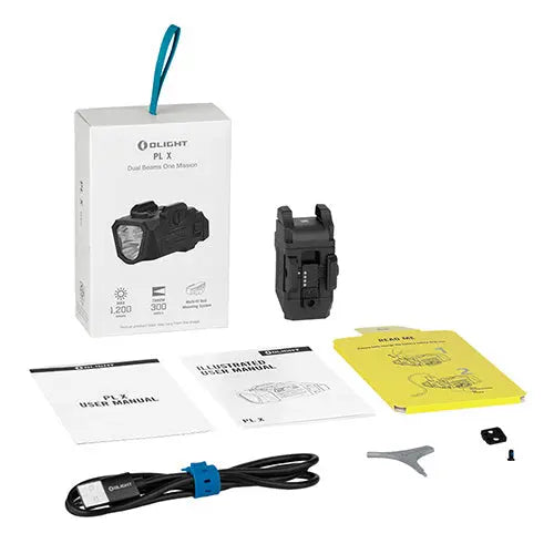 Lampe Tactique Olight Osight PL X 1200 Lumens - Double Faisceau - Rail Universel - Rechargeable USB-C NYCTALOPE