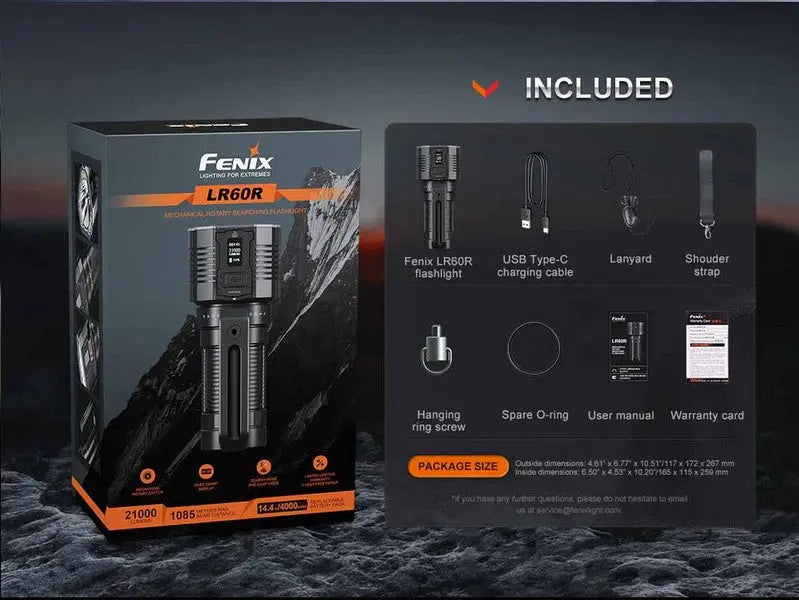 Lampe Torche Fenix LR60R - 21000 lumens - rechargeable fonction powerbank NYCTALOPE