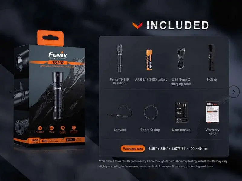 Lampe Torche Fenix TK11R - 1600 Lumens - rechargeable NYCTALOPE