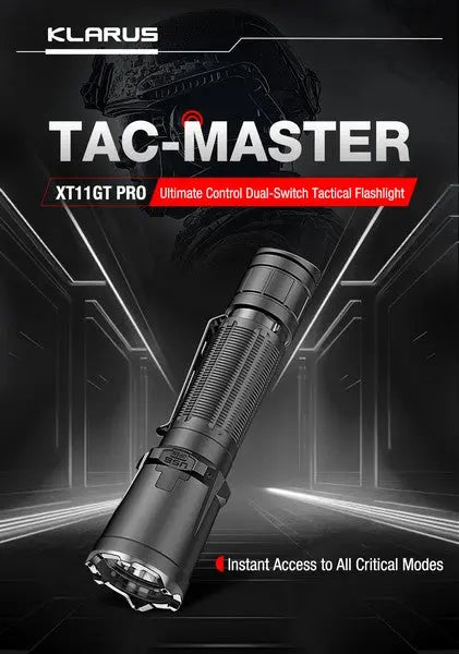 Lampe Torche Klarus XT11GT PRO V3 - 3300 Lumens tactique et rechargeable - NYCTALOPE