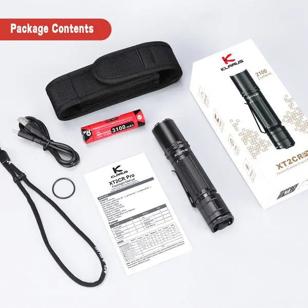 Lampe Torche Klarus XT2CR PRO DESERT TAN – 2100 Lumens tactique et rechargeable NYCTALOPE