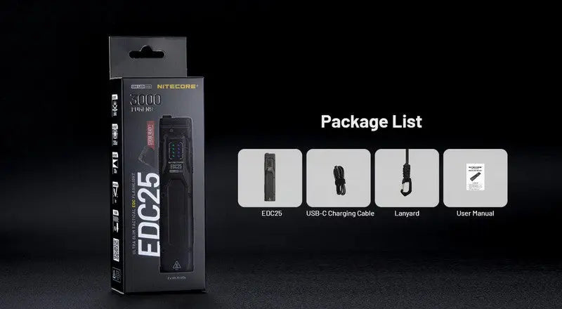 Lampe Torche Nitecore EDC25 - 3000 Lumens rechargeable NYCTALOPE
