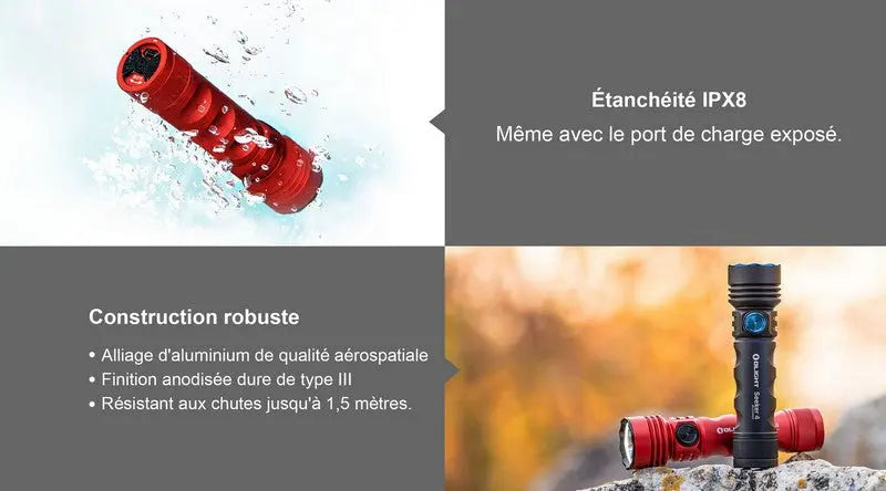 Lampe Torche Olight SEEKER 4 Noir - 3100 Lumens NYCTALOPE
