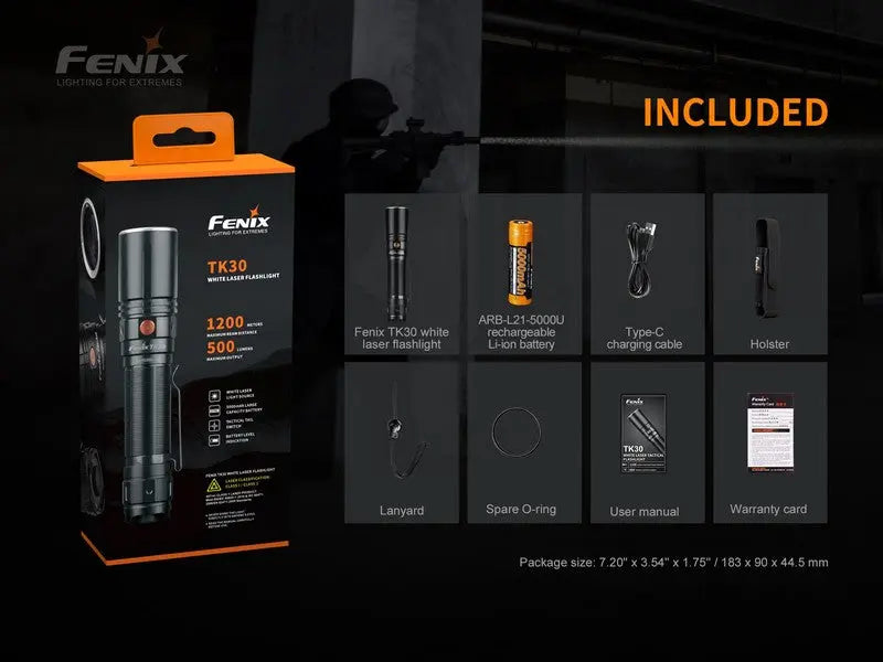 Lampe Torche tactique laser Fenix TK30 – 500 Lumens NYCTALOPE