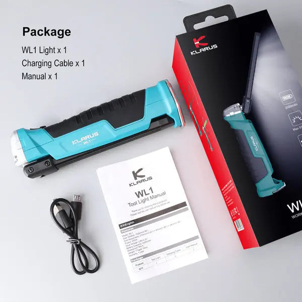 Lampe de Travail Klarus WL1 - 550 Lumens - Rechargeable NYCTALOPE