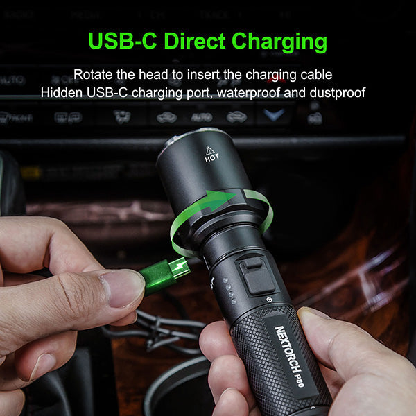 Lampe Torche Nextorch P80B - 2100Lumens rechargeable USB-C NYCTALOPE