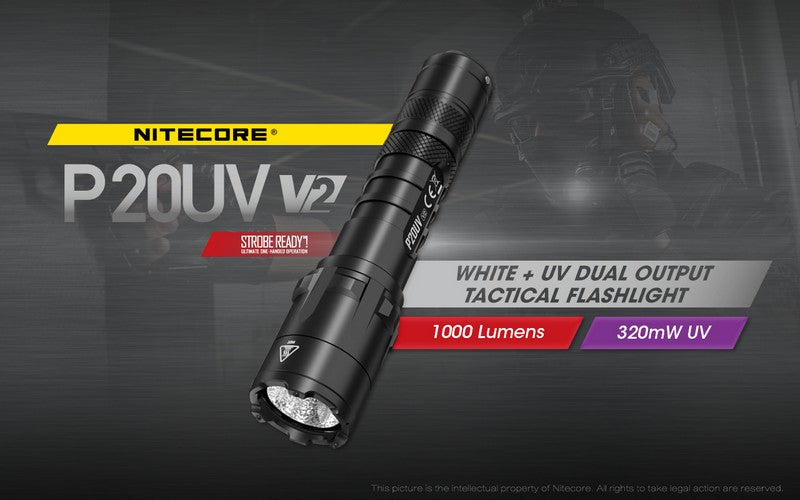 Lampe Torche Nitecore P20UV V2 – 1000 Lumens NYCTALOPE