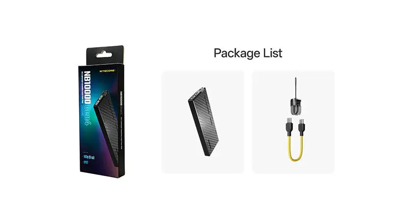 Powerbank Nitecore NB10000 GEN4 – 10 000mAh - Charge Rapide USB-C - IPX7 Submersible - Ultra-Légère NYCTALOPE