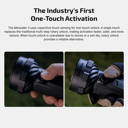 Olight Marauder 3 - Lampe torche LED rechargeable 25 000 lumens triple faisceau