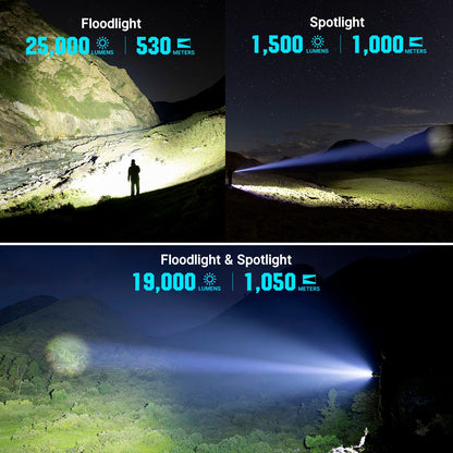 Olight Marauder 3 - Lampe torche LED rechargeable 25 000 lumens triple faisceau