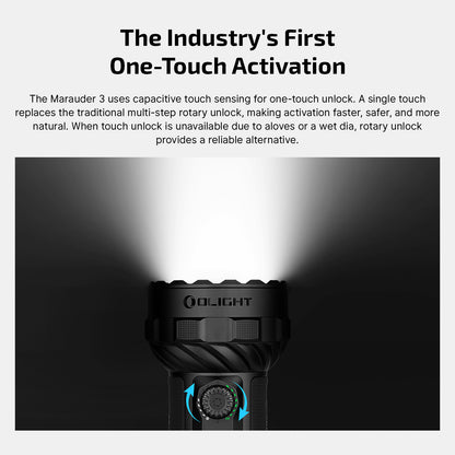 Olight Marauder 3 - Lampe torche LED rechargeable 25 000 lumens triple faisceau