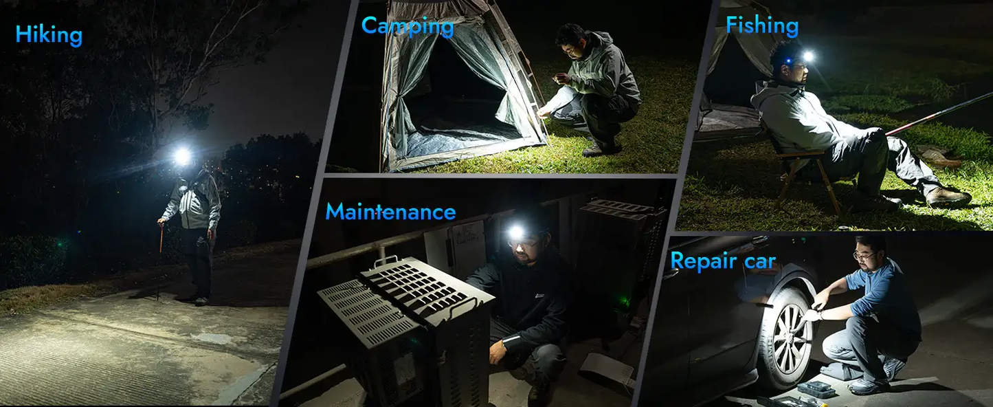 Wuben E7 - Lampe frontale LED rechargeable 1800 lumens