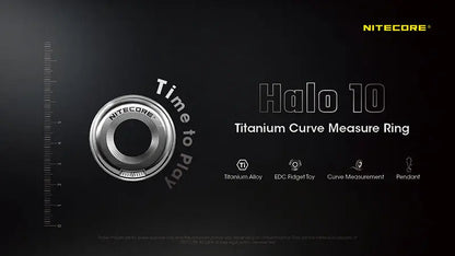 Anneau de Mesure Nitecore HALO 10 - Conception Titane - Précision 10cm - Mesure Surfaces Irrégulières - Ultra Compact - NYCTALOPE