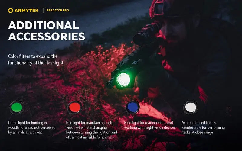Armytek Predator Pro Magnet USB Extended Set – 1500/1400 Lumens  NYCTALOPE  