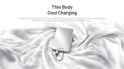 Powerbank Nitecore Pocket 5 5000mAh - 22,5W - Câble USB-C Intégré - Fixation Magnétique - IPX7 - NYCTALOPE