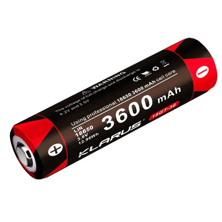 Batterie Klarus 18GT-36 18650 3600mAh protégée LiR pour lampe XT11GT, XT12S, XT2CR  NYCTALOPE  