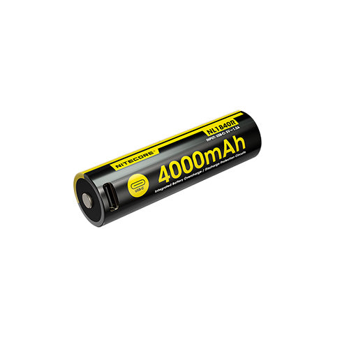 Batterie Li-ion Nitecore NL1840R 4000mAh 18650 Rechargeable - USB-C Intégré - Haute Densité Énergétique
