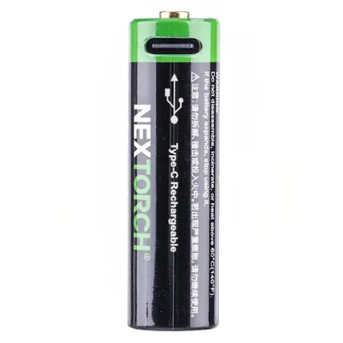 Batterie Nextorch LR06 (AA) 1.5V - 2200mAh port USB-C intégré  NYCTALOPE  