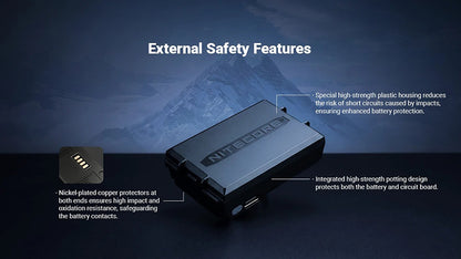 Batterie Li-ion Nitecore HLB2500 2500mAh - Basses Températures -40°C - USB-C - Pour HA27UHE/HA29UHE