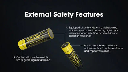 Batterie Nitecore NL1410 14500 - 1000mAh 3.7V protégée Li-ion  NYCTALOPE  