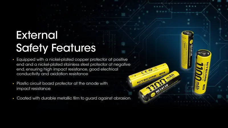 Batterie Nitecore NL1411R 14500 - 1100mAh rechargeable en USB-C  NYCTALOPE  