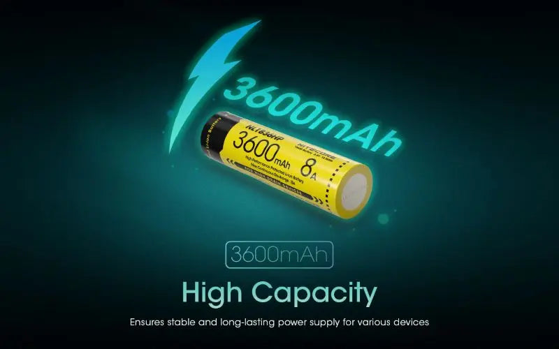 Batterie Nitecore NL1836HP 18650 – 3600mAh 3.6V protégée Li-ion  NYCTALOPE  