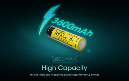 Batterie Nitecore NL1836HP 18650 – 3600mAh 3.6V protégée Li-ion  NYCTALOPE  