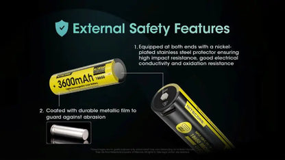 Batterie Nitecore NL1836R 18650 Rechargeable – 3600mAh 3.6V protégée Li-ion  NYCTALOPE  
