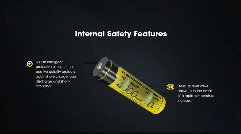 Batterie Nitecore NL1840HP 18650 - 4000mAh 3.6V protégée Li-ion  NYCTALOPE  
