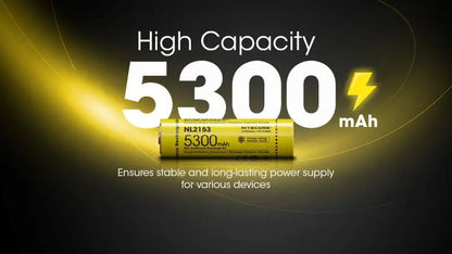 Batterie Nitecore NL2153 21700 – 5300mAh - 3.6V protégée Li-ion  NYCTALOPE  