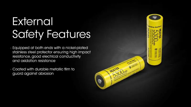 Batterie Nitecore NL2153 21700 – 5300mAh - 3.6V protégée Li-ion  NYCTALOPE  