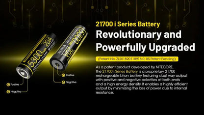 Batterie Nitecore NL2153HPi 21700 – 5300mAh 3.6V protégée Li-ion  NYCTALOPE  