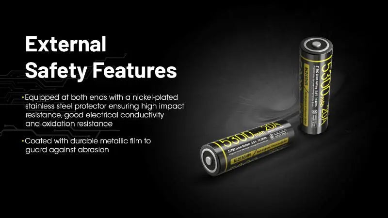 Batterie Nitecore NL2153HPi 21700 – 5300mAh 3.6V protégée Li-ion  NYCTALOPE  
