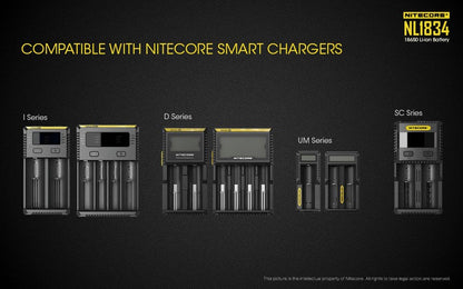 Batterie Nitecore NL1834 18650 – 3400mAh 3.7V protégée Li-ion  NYCTALOPE  