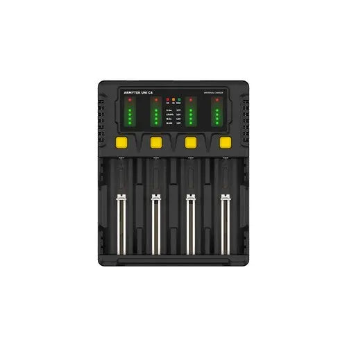 Chargeur Armytek Uni C4 universel pour batterie Li-ion, IMR, Li-FePO4, Ni-MH, Ni-Cd, Ni-Zn - NYCTALOPE