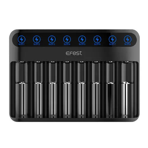 Chargeur EFEST Lush Q8 pour batteries Li-ion, IMR, Ni-MH, Ni-Cd, 21700, 18650, 16340 - NYCTALOPE