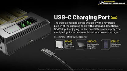 Chargeur Intelligent Nitecore Ci4  NYCTALOPE  