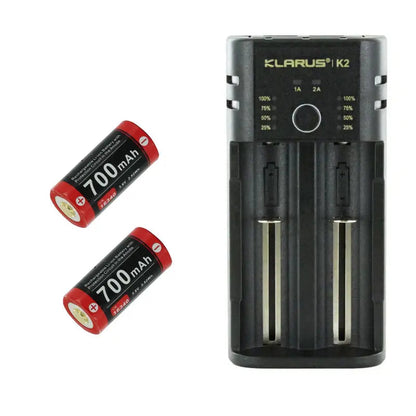 Chargeur Klarus K2 USB, 2 baies Powerbank Li-ion, Ni-MH, Ni-Cd et LiFePO4 Klarus