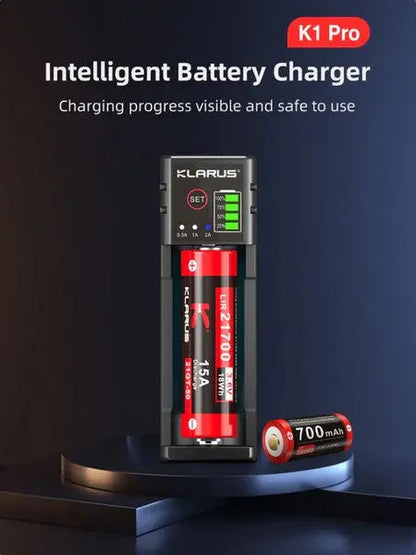 Chargeur Klarus Smart Charger K1 PRO pour batteries Li-ion, Ni-MH et Ni-Cd  NYCTALOPE  