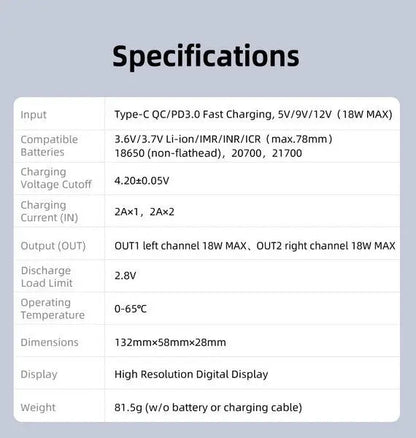 Chargeur Klarus Smart Charger K2A pour batteries Li-ion  NYCTALOPE  