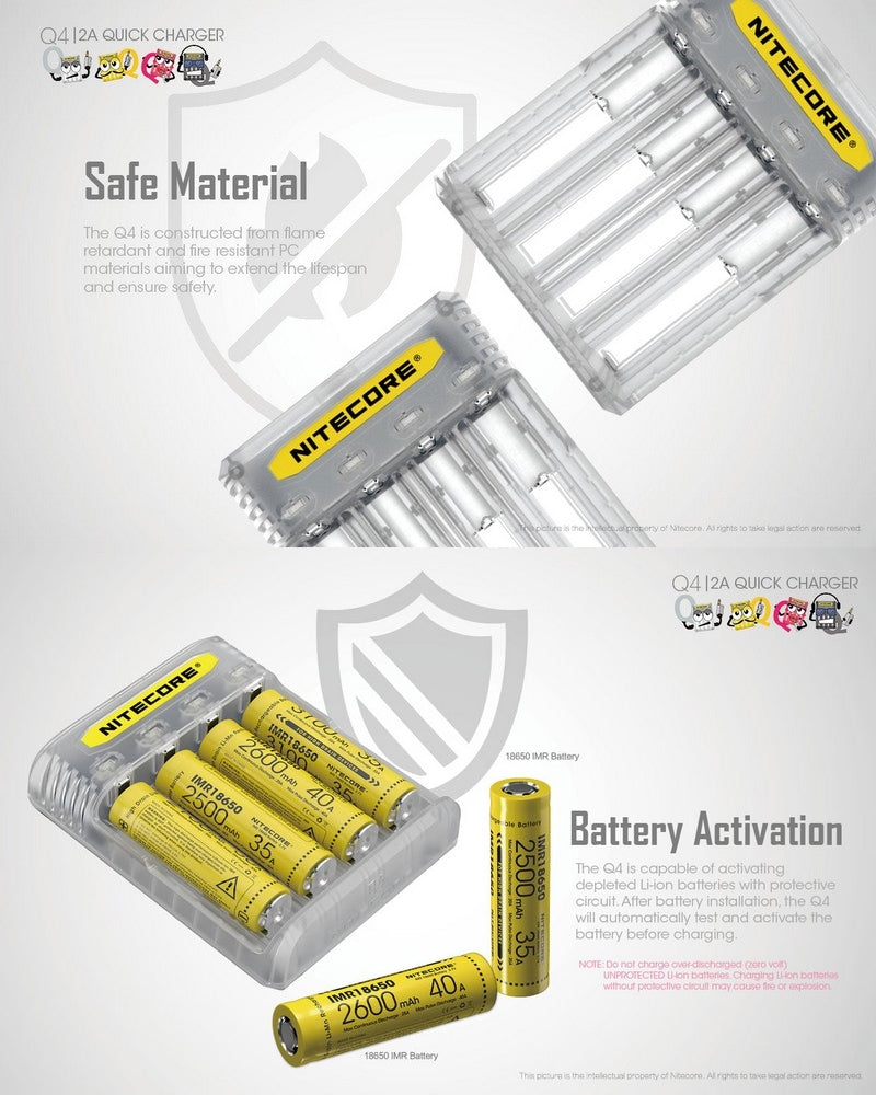 Nitecore Chargeur Q4  NYCTALOPE  