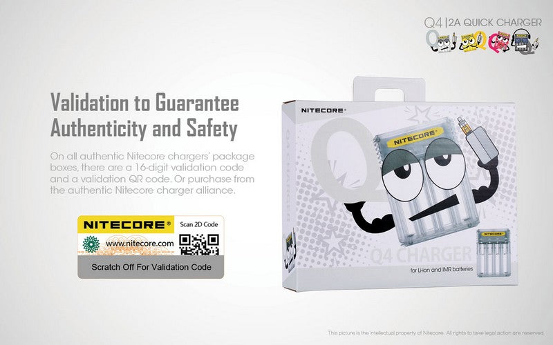 Nitecore Chargeur Q4  NYCTALOPE  