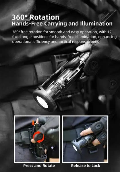 Klarus AH3 Etui Holster à tirage rapide pour lampe XT11S, XT11GT Pro, XT12S, XT21C  NYCTALOPE  