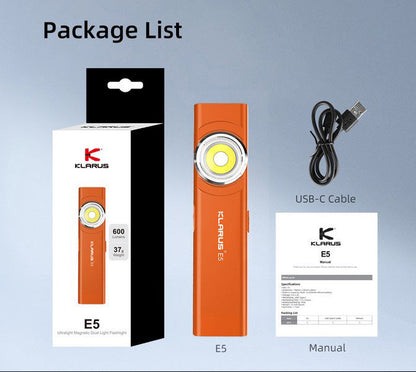 Lampe de poche de travail Klarus E5 - 600 Lumens - NYCTALOPE