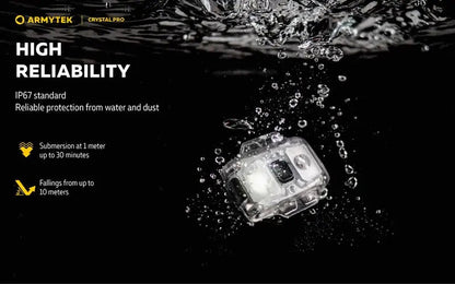 Lampe Armytek Crystal PRO – 220 Lumens Blanc + 30 Lumens Rouge - Accéléromètre  NYCTALOPE  