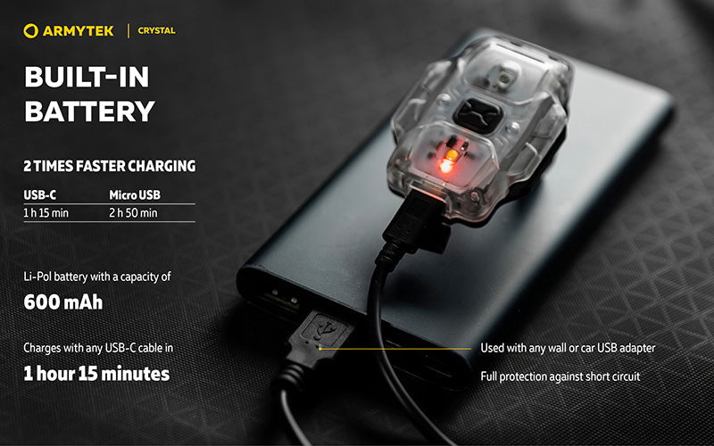 Lampe Armytek Crystal RGB – 200 Lumens Blanc + Rouge/Bleu/Vert  NYCTALOPE  