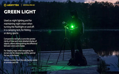 Lampe Frontale Armytek Crystal PRO 3D – 210 Lumens - Lumière Blanche/Rouge/Verte/Bleue - Fonction Feu de Freinage - Accéléromètre  NYCTALOPE  